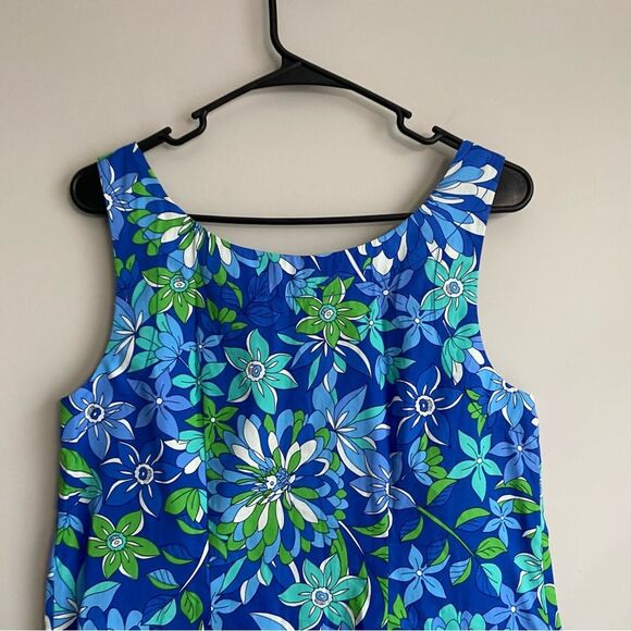 J. Crew Button-front 100% cotton shift dress in cobalt floral Small NWT - Picture 3 of 8